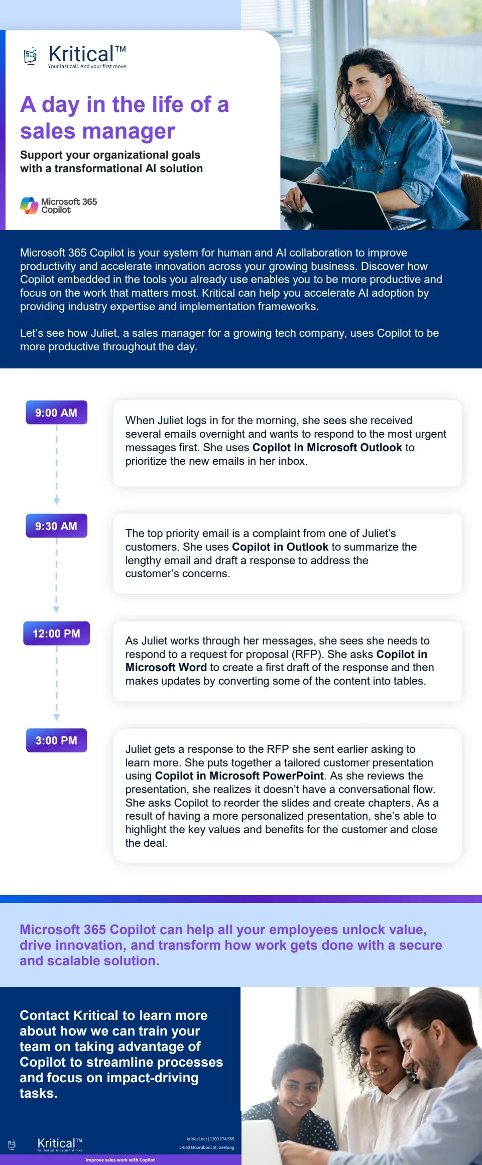 Cover of the Copilot for Sales day-in-the-life guide