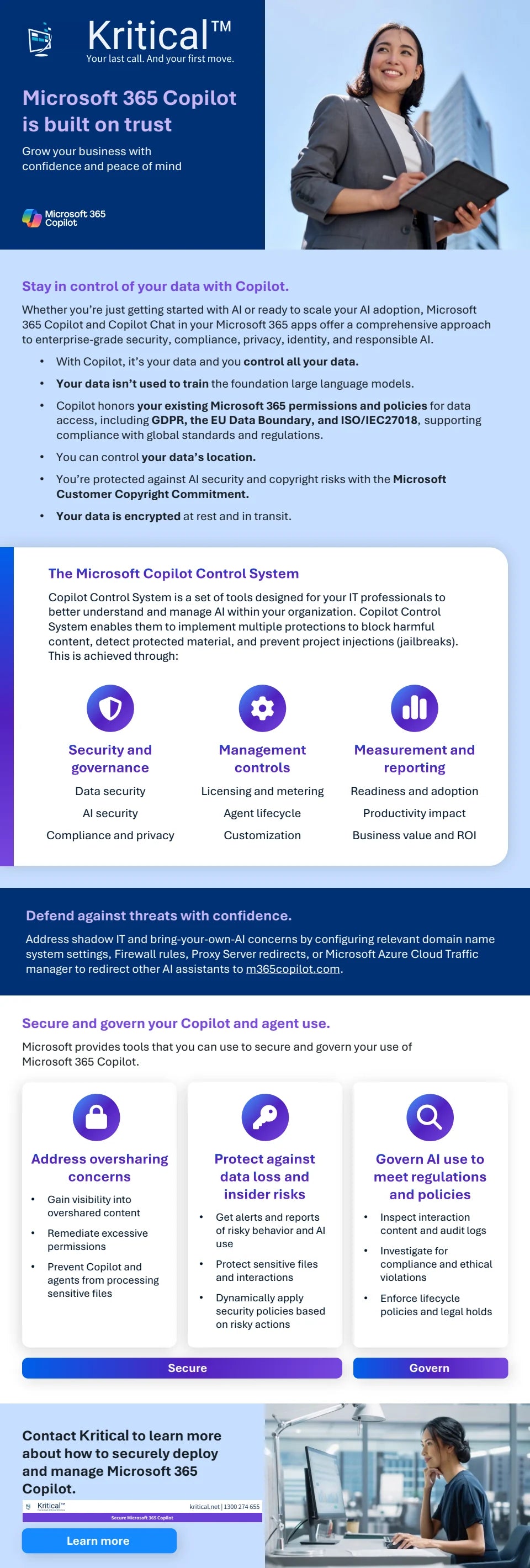Cover of the Microsoft 365 Copilot security and data privacy guide